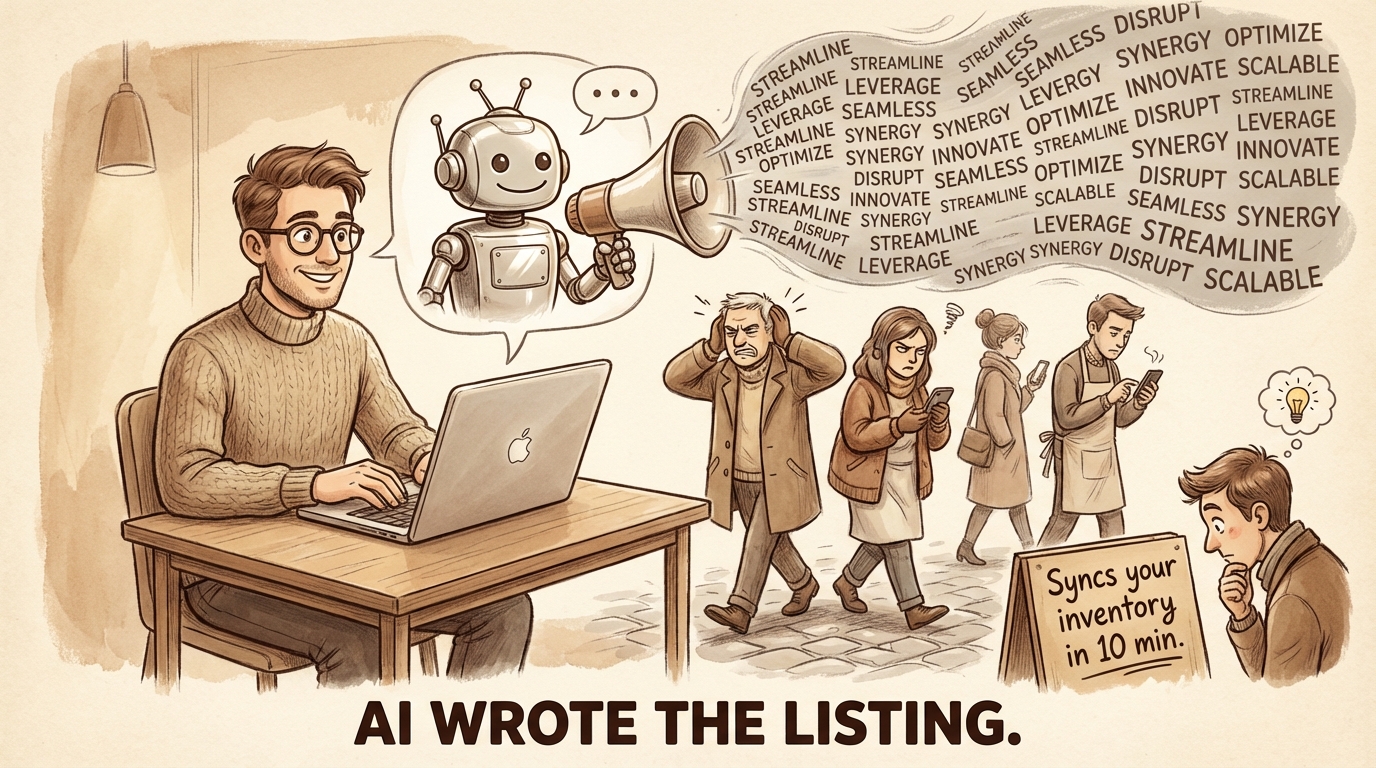 Vibe Coded the App. AI Wrote the Listing. Here's Why the Second One Will Bury You.